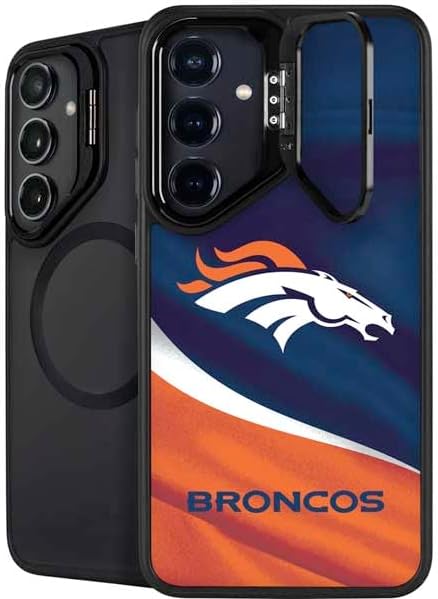 Skinit Kickstand Phone Case Compatible with Galaxy S24 - Officially Licensed NFL Denver Broncos Design