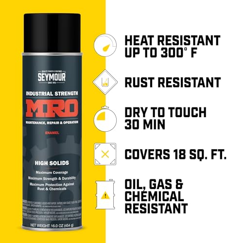 SEYMOUR 620-1413 Industrial MRO High Solids Spray Paint, Gloss White 16 Ounce (Pack of 1)