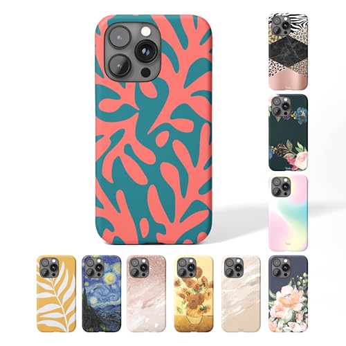 Image of Tirita Personalised Phone Case for iPhone 5 / 5s / SE 2016 – Hard Case or Cover With Custom Name or Initials – Cute Personalised Gift for Women or Girls [06. Matisse Coral Red]