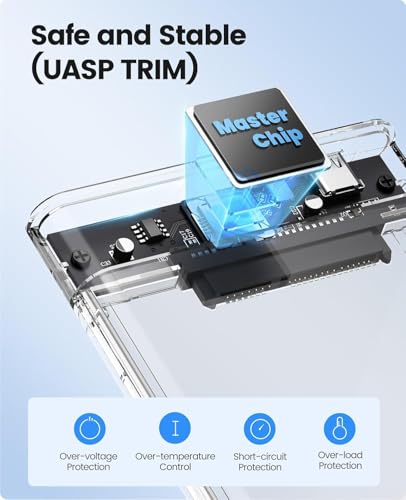 Image of Sounce 2.5 inch SATA SSD Enclosure Case, SATA to USB C 3.1 Tool-Free External Hard Disk Case with Fast Transfer Speed Up to 6 Gbps & Up to 1TB Storage Capacity Compatible for 2.5 SSD /HDD