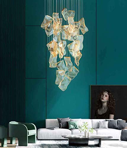Suspension longue escalier CLSDRZC grand lustre de salon moderne pour duplex et haut plafond
