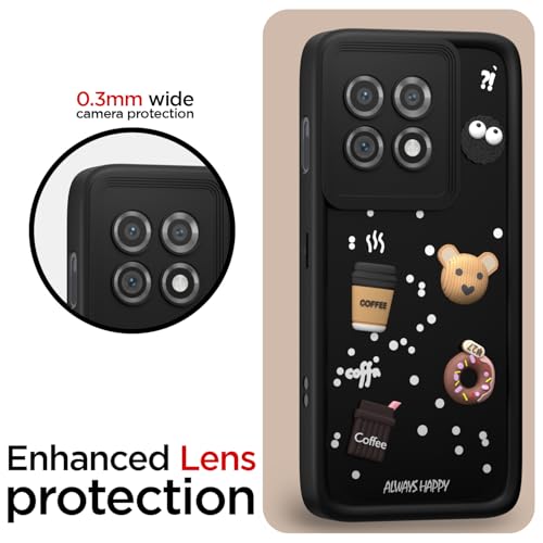Image of Pikkme Back Cover for OnePlus 11 5G | Cute Fun Cartoon 3D Bear Silicone Full Body Protection Bumper Case (Black)