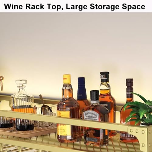Soporte de vino metálico dorado para encimera 80 cm miniatura 4