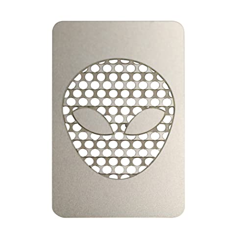 Grinder tarjeta de acero inoxidable tamaño tarjeta bancaria 8,5 x 5 cm, tarjeta fina de calidad, fácil de transportar, discreto. (TYPE-E) Cover