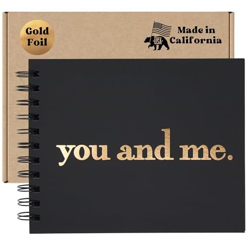 Álbum de fotos mini You and Me, con estampado en dorado, 6" x 7.5", 90 páginas en blanco, tapa blanda, álbum de recuerdos para amistades, álbum para fotos Polaroid Instax (negro/dorado) miniatura 5