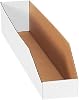 Cajas de almacenamiento con tapa abierta Choice Shipping Supplies, 4 x 24 x 4 1/2 pulgadas, blancas, paquete de 50 2