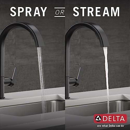 Delta Faucet Keele Matte Black Kitchen Faucet Black, Kitchen Faucets With Pull Down Sprayer, Kitchen Sink Faucet, Faucet For Kitchen Sink, Magnetic Docking Spray Head, Matte Black 19824Lf-Bl #TOP5