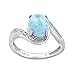 SILVEGO Damen Ring aus 925 Sterling Silber mit natürlichem Larimar