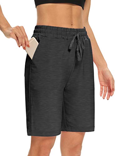 Image of DIBAOLONG Womens Yoga Shorts Loose Comfy Drawstring Lounge Bermuda Shorts with 3 Pockets | Elastic Waist, Comfy Lounge Fit, 3 Pockets