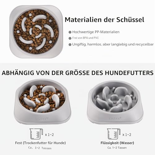 YINEYA 2 Stück Antischlingnapf Hunde, 2 Cups Schlingnapf Hunde, Hundenapf
