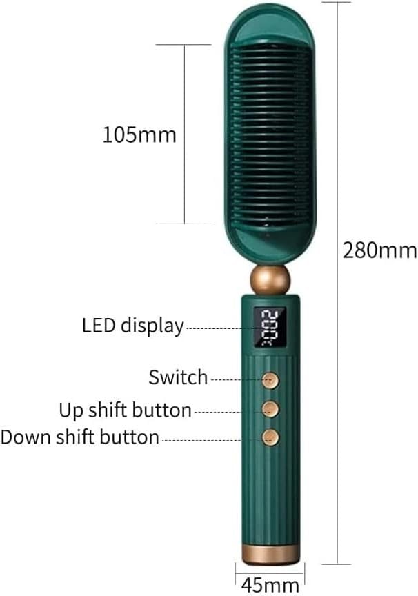 Plancha para el Cabello en Forma de Peine con 7 Niveles de Temperatura, Tecnología de Iones Negativos, Cerámica, 220 V miniatura 7