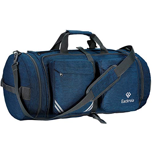 Eackrola Travel Duffel Bag?3-in-1 Foldable Duffle Bag Luggage Bag with Shoes Compartment Packable Weekender Bag for Men Women 55L Water-proof & Tear Resistant