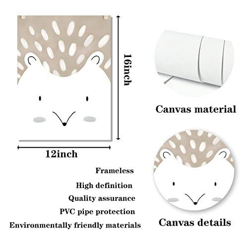 Nursery Wall Art Canvas Cute Animals Posters Nursery Animals Wall Art Cute Nursery Pictures Kids Art Poster Cute Fox Picture Baby Room Art Prints Cute Baby Animal Paintings For Nursery 12X16Inx3 Unframed #TOP2
