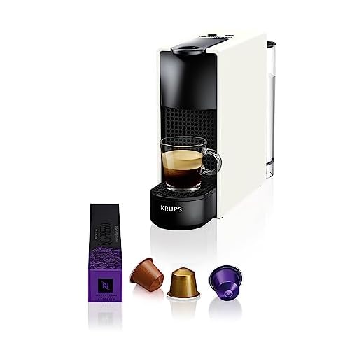 Las 5 mejores cafeteras 9 Krups Nespresso Essenza Mini XN1101 - Cafetera monodosis de cápsulas Nespresso, compacta, 19 bares, apagado automático, color blanco, 14 cápsulas interior