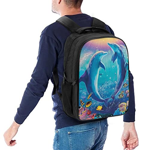 Sac à dos d'école dauphin avec impression 3D cool et structure unisexe durable