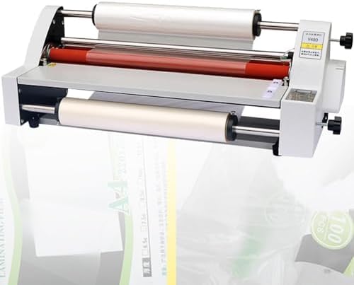 450MM Roll Laminator Heets Digital Display Single & Dual Sided, Office Presentation Laminators Hot Cold Roll Laminator Single, Electronic Laminating Machine