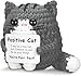 AHANKERE Positive Crochet Cat Animal Emotional Support Crochet Cat Handmade Crochet Animals Lover Gifts for Women Men,Handmade Funny Mini Birthday Cute Cat Decor Mom Grandma Daughter Son Friends(Grey)
