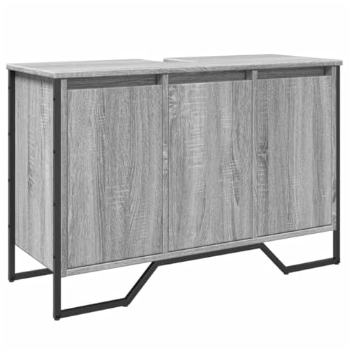 vidaXL Armario Lavabo baño Madera ingeniería Gris Sonoma 91x35x60 cm, Armario de Lavabo de baño, Mueble lavamanos baño, Mueble bajo Lavabo