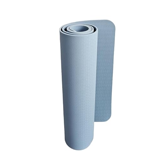 EVREFIN ダブルトーンの厚み/縄跳び/ピラティス/ヨガ/ストレッチ/マッサージ/筋トレ/筋力トレーニング/自重トレーニング (183cm*80cm*6mm,ライトブルー(モノクロ))