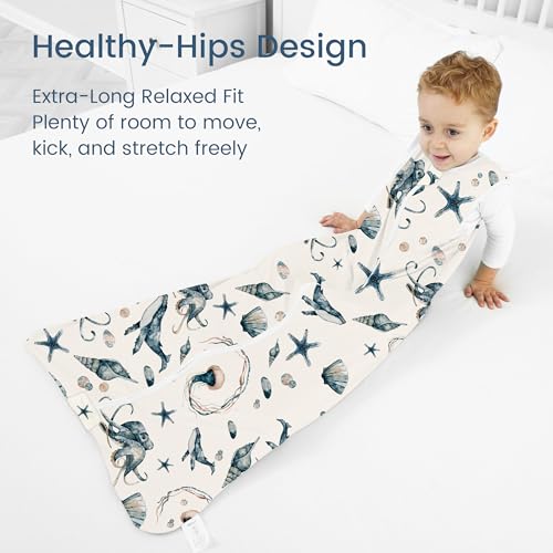 Image of Toddler Sleep Sacks 2T-3T-4T, 0.5 TOG Light Summer Wearable Blankets, Extra Long XL Sleeping Bags, 2 Pack