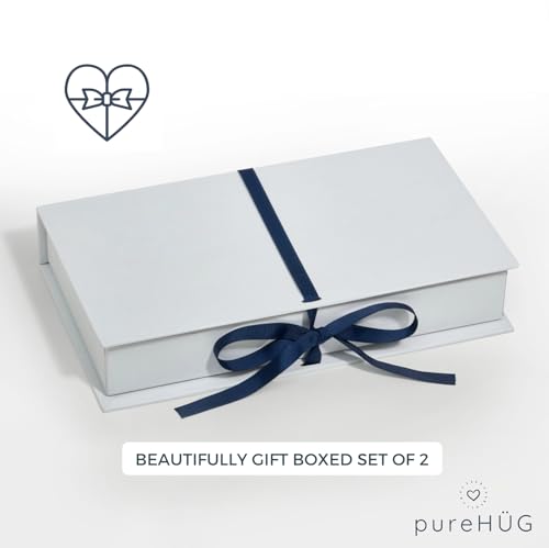 Generic BTT-01 White 100% Cotton Percale Pillow Sham (Gift Boxed Pillowcase Set Of 2) - Embroidered Monogram (Heart) In French Navy Blue thumb #5
