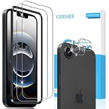 GEEMEE pour iPhone 16e/iPhone 16 e/iPhone 17e Verre Trempé, 2+2 Pièces Protection écran et Caméra Arrière Protecteur, Ultra Clair 9H Crystal Protection Ecran Anti   Rayures