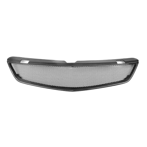 Black Carbon Fiber Matte Black Front Bumper Grille Mesh Grill