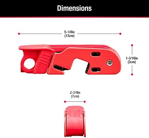 Master Lock Electrical Device 493B Grip Tight Circuit Breaker Lockout, Red & Black, 11.3 cm x 6.9 cm x 2.5 cm
