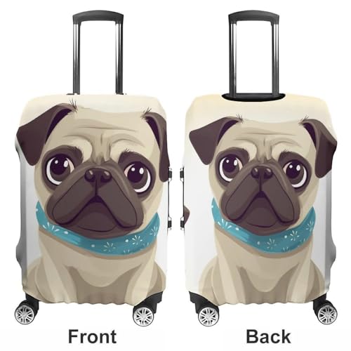 Suitcase Covers for Luggage Washable Luggage Cover Cute Pug Luggages Wheel Covers Elastic Travel Carry On Suitcase Cover Travel Luggages Protector Sleeve Fit 29-32 Inch XL3