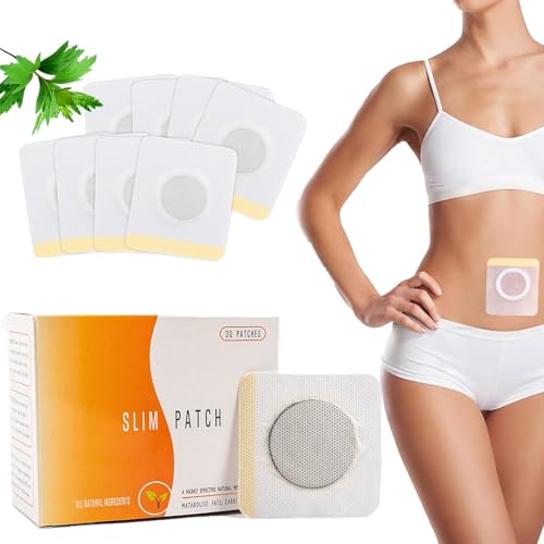30 Parche Adelgazante,Parches Adelgazantes para Quemar Grasa Abdominal,Parche de Ombligo para Adelgazar Rápidamente y Forma de Cintura y Abdomen,Detox Natural para Mujer y Hombre,White