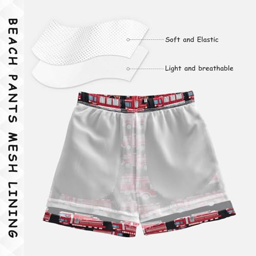 Firefighter Fire Trucks Boys Swim Trunks Match Fire Hydrant Toddler Beach Board Shorts Baby Summer Bathing Suit 3T Multicolor4