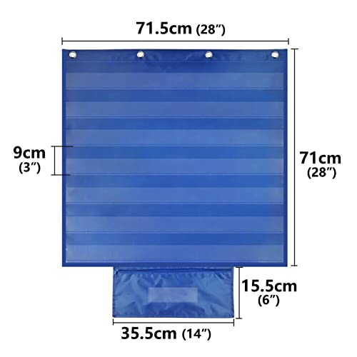 Gráfico de bolso do calendário da sala de aula | Tabela de bolso de tamanho padrão com 7+1 bolsos |