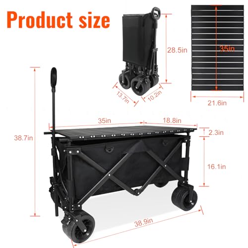 Save 26% on Foldable Utility Wagon with Table & Large Wheels - Image 5