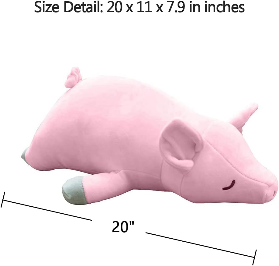 Stuffed Plush Pig Animal Toy 20 Inches Pink Piggy Animal Stuffed Plushies Super Soft Cute Cuddly Pillow Cushion Stuff Dolls Gifts for Children Kids Boys Girls Room Decor Bed Nursery, 20Inches - Image 2