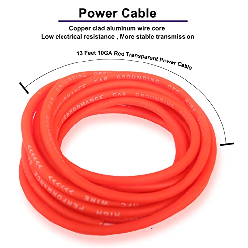 Xmsjsiy Car Audio Wiring Kit Amplifier Cable Kit 1500 Watts Car Stereo Subwoofer Installation With Fuse For Car Truck Motorcycle 10 Gauge Amp #TOP1