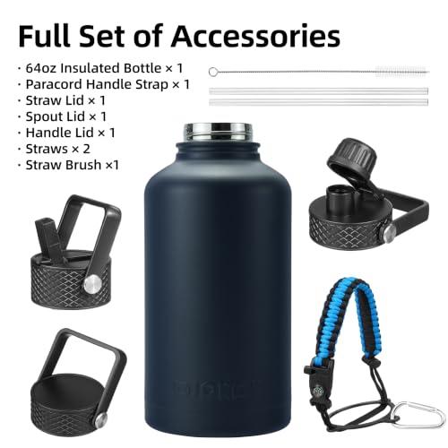 BJPKPK Termo Aislado de Agua 64oz, Botella de Medio Galón con Tapa de Popote miniatura 3