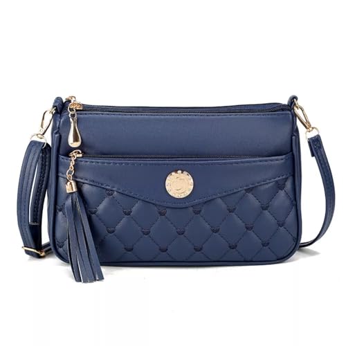 Image of SHAMRIZ Korean Style Quilted Sling Bag for Girls | Cute Heart Pattern Crossbody Purse with 3 Zipper Compartments | Fancy Tassel Side Bag for Party, Wedding & Gifts | Mini Slingbag /One Side Bag
