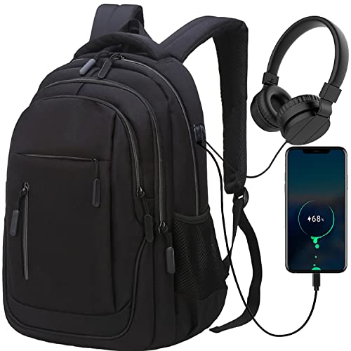 Wesoke-Laptop-Backpack-for-Men-173-Inch-Travel-Backpacks-Students-BookBag-with-Laptop-Compartment-Water-Resistant-Business-Work-Casual-Computer-Daypack-with-USB-ChargingHeadphone-Port