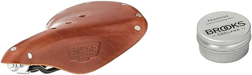 Brooks B17 Honey Bike Saddle and 30ml Proofide Leather Care Cream