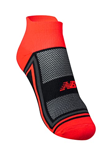 New Balance Perfomance Invisivel, Meias Esportivas Adulto Unissex, Preto/Laranja, 35-38