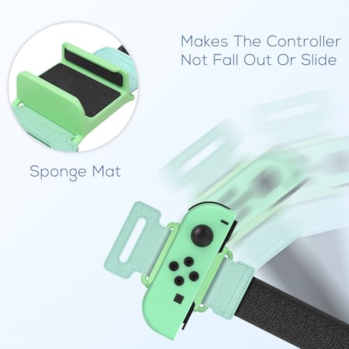 Bracelets pour Nintendo Switch Just Dance lot de 2 sangles Joy-Con réglables vert et bleu