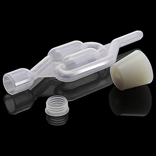 Onebom Airlock For Fermentation 4 Pack, Twin Bubble S Type With Drilled #6 Silicone Stopper And 4 Grommets #TOP2