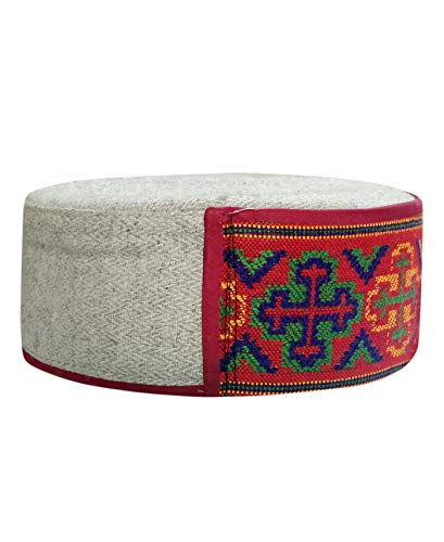 Image of Vastraa Fusion Himachali Topi for Men | Nepali Headwear | Traditional Kullu Cap | Pahadi Topi | Kashmiri Hat | Wool Handcrafted Ethnic Wear