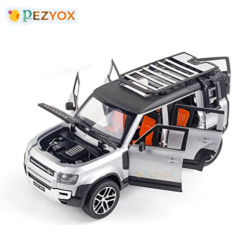 Image of Alloy Car Model Diecasts Metal Toy with Sound /Light /Pull-Back Off-Road Vehicles Car Model Collection Kids Toys Gift Multicolor Pack of 1 (Land Rover Defender CAR)