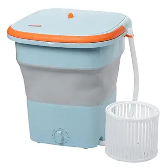 HOMEAPPY ENTERPRISE Top Load 4 Kg Mini Folding Washing Machine With Dryer Basket || High Powered Motor Compact Ultrasonic Small Automatic Cleaning Washer for Travel