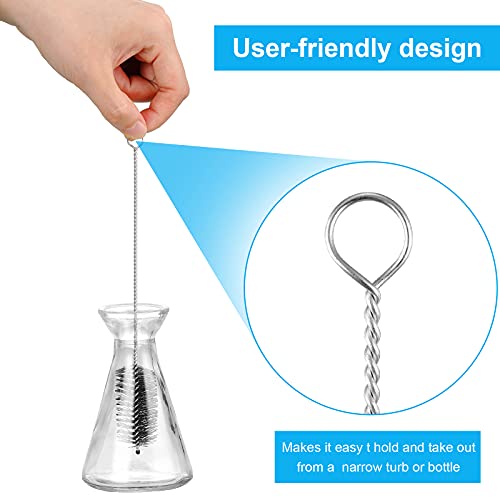 16 Pcs Reusable Straw Cleaning Brushes Bottle Test Tube Long Straw Cleaning Brush Nylon Washing Cleaner Tool Reusable Bottle Straw Brush In Different Size (Blue-Black,16 Pieces) #TOP3