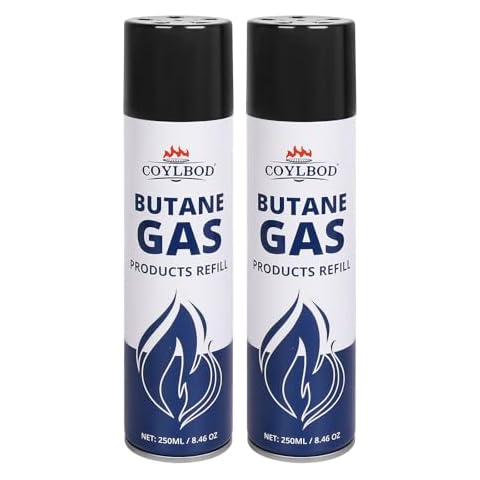 CoYlBod Butane Refill, Premium Butane Fuel 250 ml, 99.99% Pure Butane Lighter Refill for Torch Lighter(2 Can) Cover