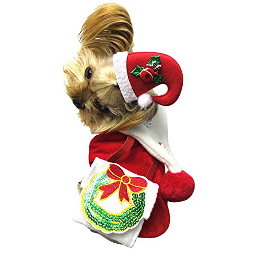 StarTreene Weihnachts-Kostüm Santa Cosplay für Hunde