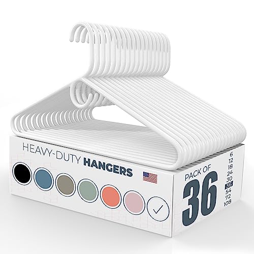 Made in USA Heavy Duty Plastic Clothes Hangers Bulk, 20 30 50 100...