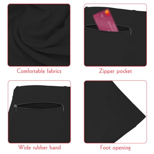 LUEXBOX Pocket Pantie for Women, Travel Underwear with Secret Pocket Panties Women's, 4 Packs (Black)4